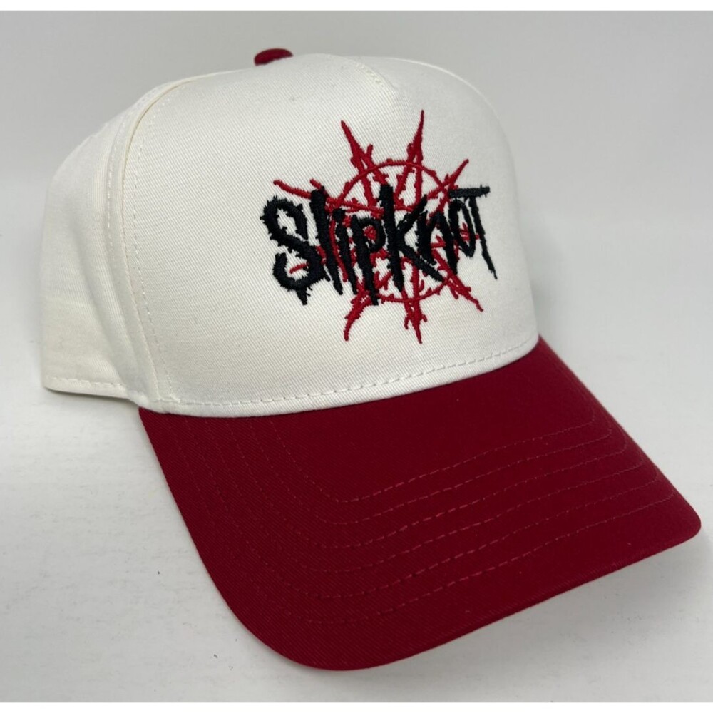 Slipknot x Welcome Skateboards Nonagram White Red Snapback Hat - Picture 3 of 9